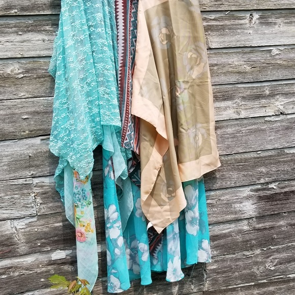 Boho Chic Sleeveless High Low Dress Upcycled - Picture 5 of 7